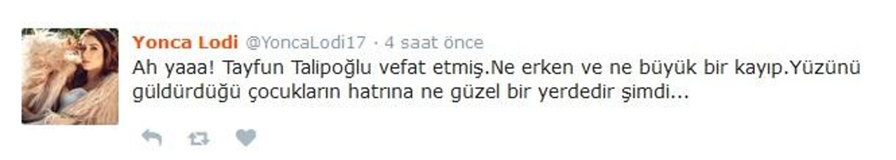 Tayfun Talipoğlunun ardından ünlüler ne dedi