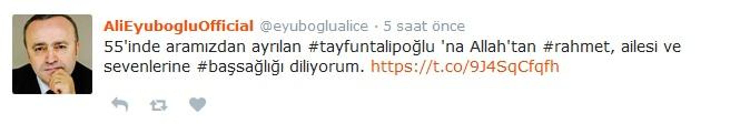 Tayfun Talipoğlunun ardından ünlüler ne dedi