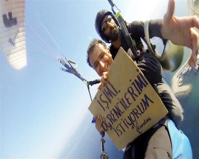 Engin Karataş bu kez polis engeli olmadan işini istedi: Havada eylem yaptı