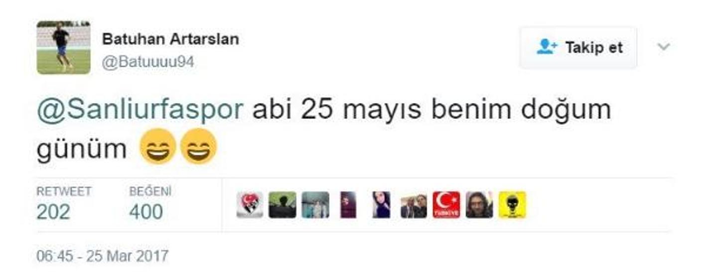 Şanlıurfaspordan hatalı paylaşım ve güldüren yanıt