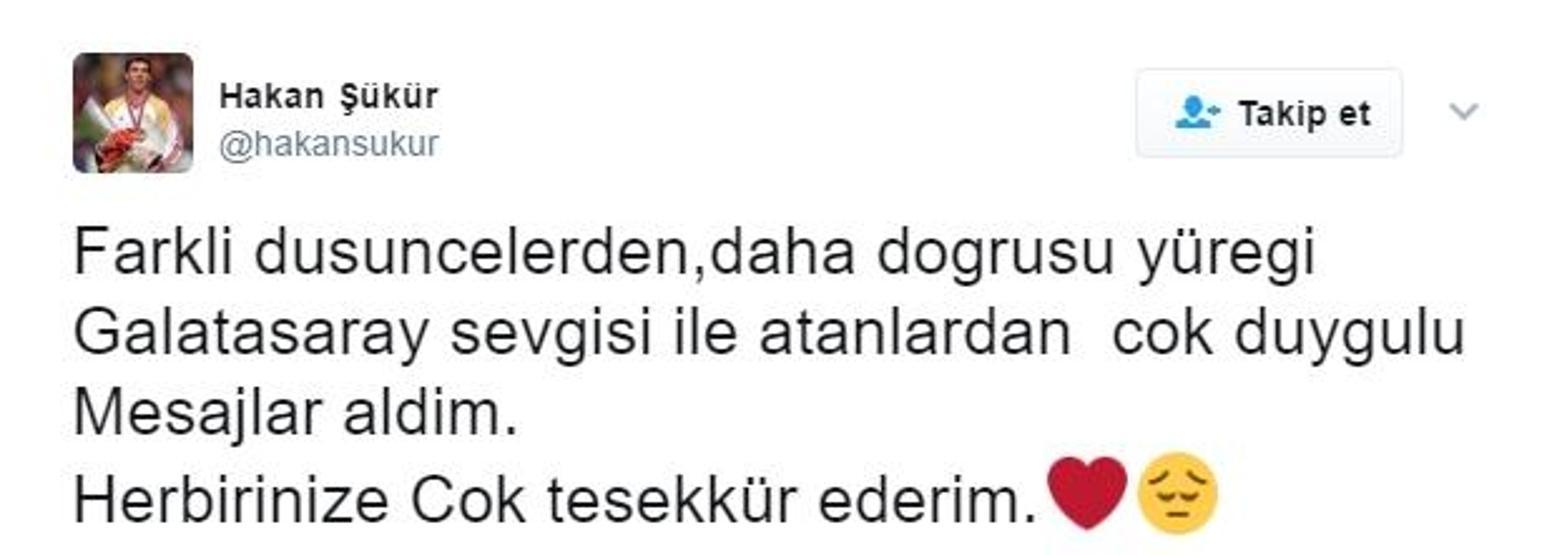 Galatasaray Hakan Şükür ve Arif Erdem için kararını verdi