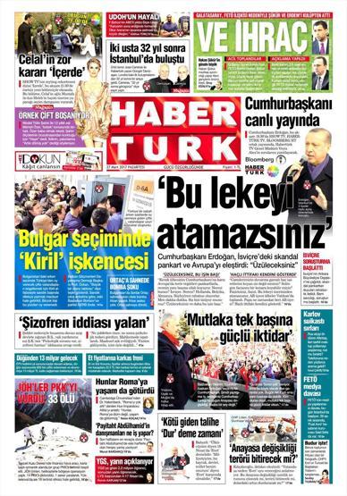 27 Mart 2017 - Gazete manşetleri