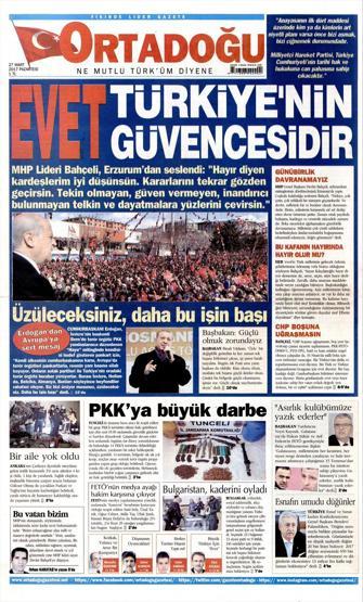 27 Mart 2017 - Gazete manşetleri