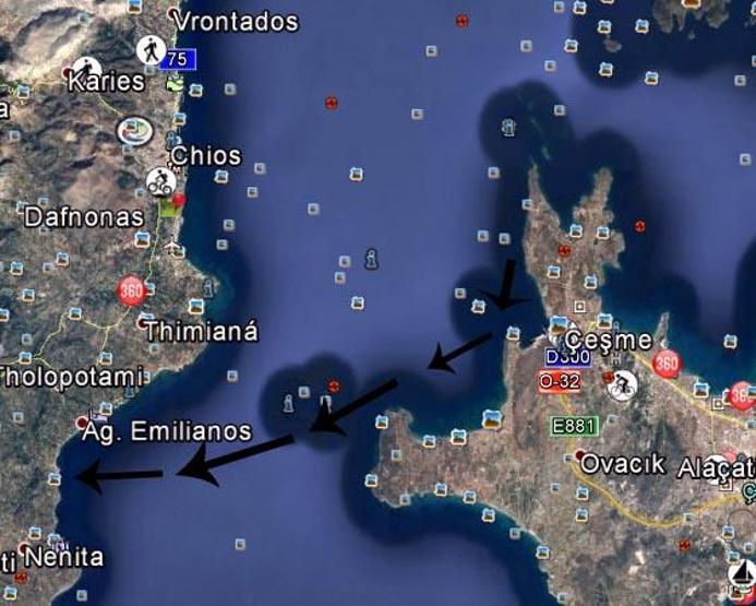 Çeşmeden Sakız Adasına yüzerek geçtiler