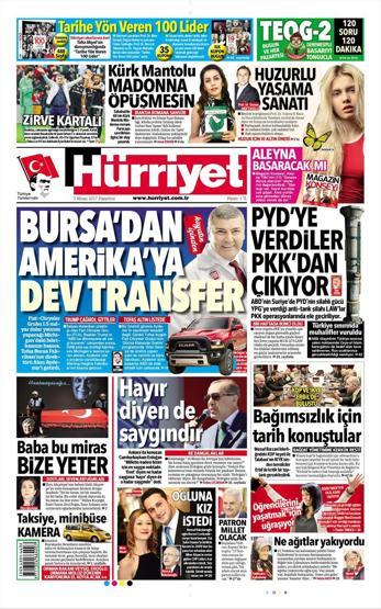 3 Nisan 2017 - Gazetelerin birinci sayfaları