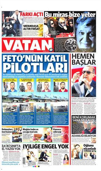 3 Nisan 2017 - Gazetelerin birinci sayfaları