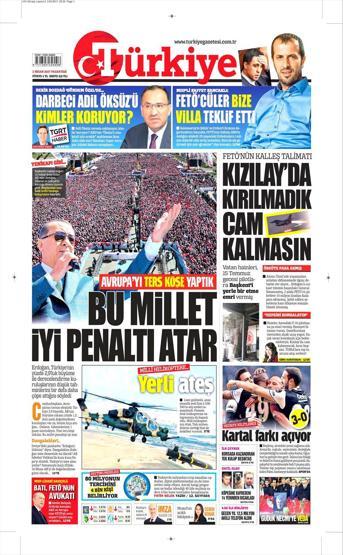 3 Nisan 2017 - Gazetelerin birinci sayfaları