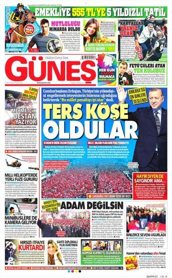 3 Nisan 2017 - Gazetelerin birinci sayfaları