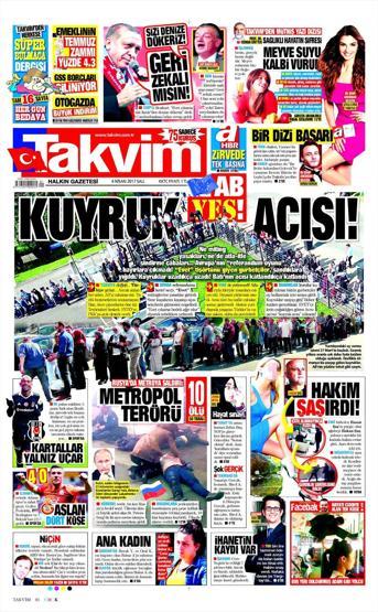 4 Nisan 2017 - Gazetelerin birinci sayfaları