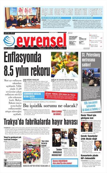 4 Nisan 2017 - Gazetelerin birinci sayfaları