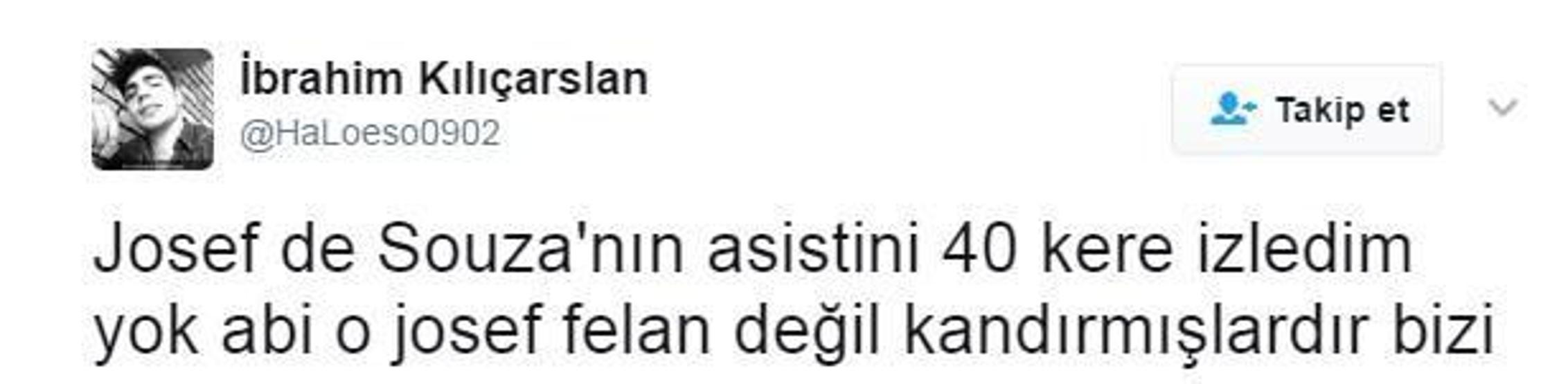 Josef de Souza Twitterı salladı
