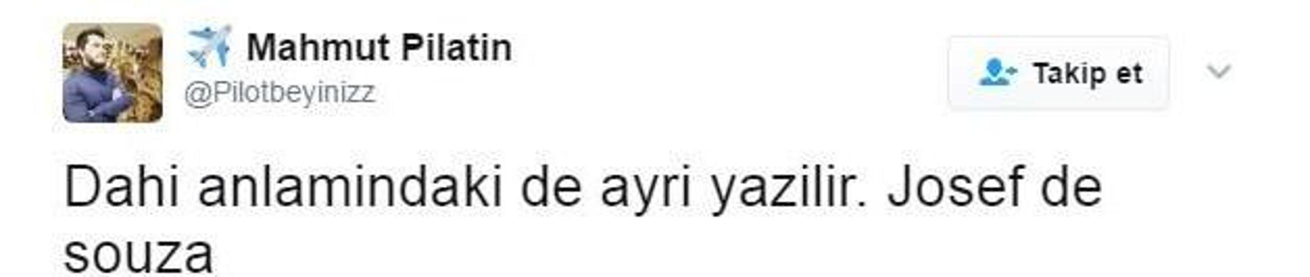 Josef de Souza Twitterı salladı