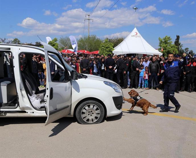 Polislerden nefes kesen gösteri