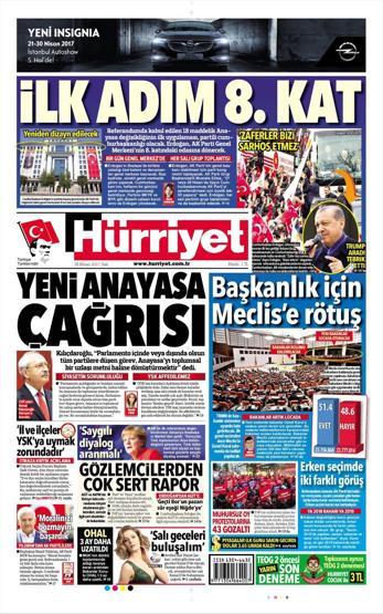 18 Nisan 2017 - Gazetelerin manşetleri