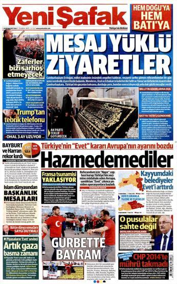 18 Nisan 2017 - Gazetelerin manşetleri