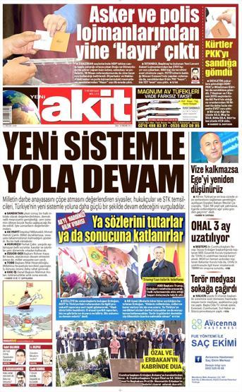 18 Nisan 2017 - Gazetelerin manşetleri
