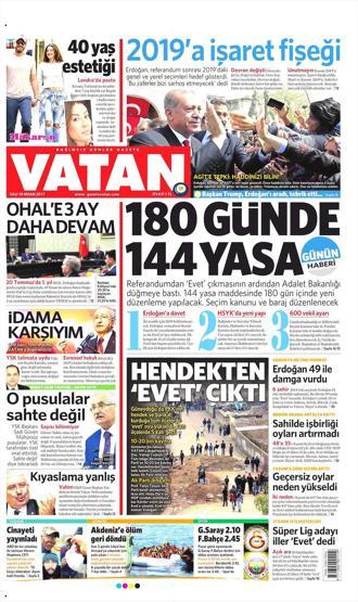 18 Nisan 2017 - Gazetelerin manşetleri