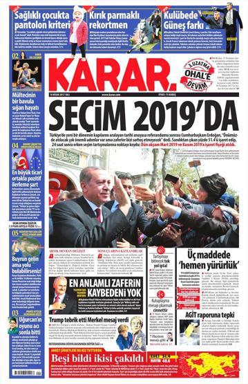 18 Nisan 2017 - Gazetelerin manşetleri