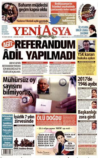 18 Nisan 2017 - Gazetelerin manşetleri
