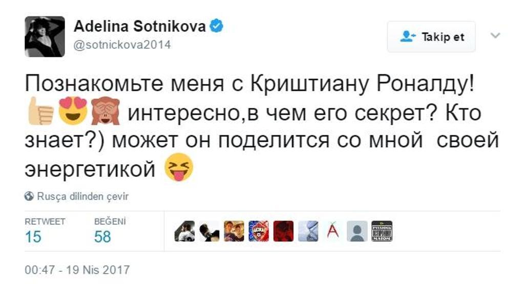 Sotnikova: Beni Ronaldoyla tanıştırın
