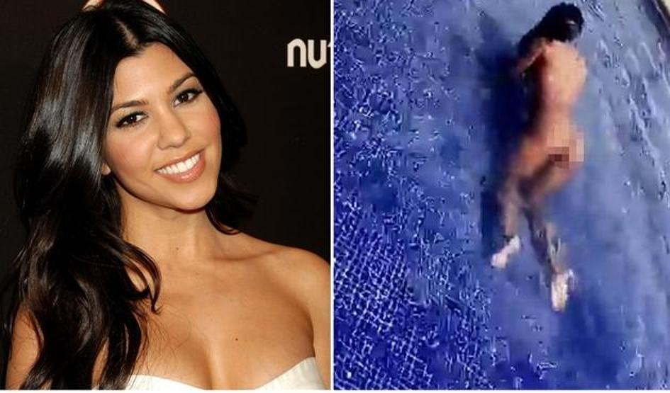 Kardashian çırılçıplak havuza girdi