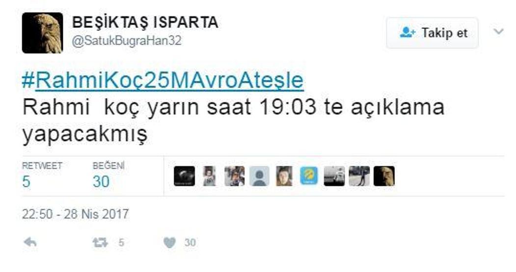 Beşiktaş taraftarı Rahmi Koçtan Taliscayı istedi