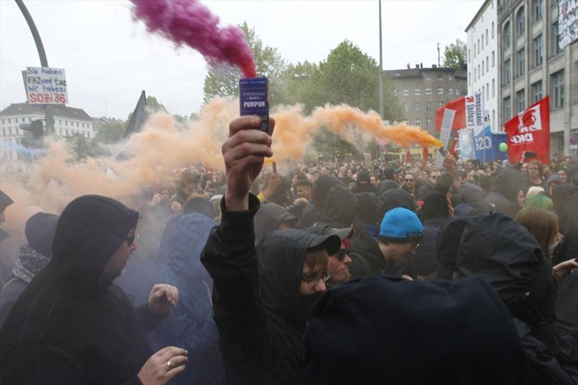 Almanyada olaylı 1 Mayıs kutlaması