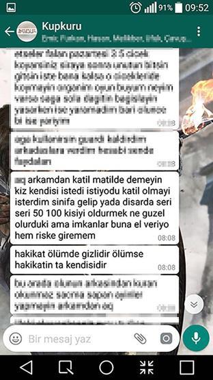 Sınıf arkadaşını öldüren liselinin Whatsapp yazışmaları mercek altında