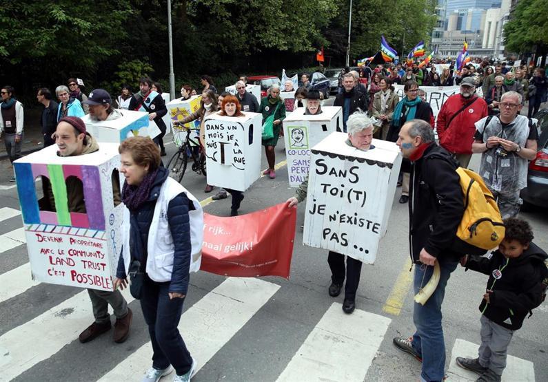 Brüksel’de hükümet karşıtı protesto gösterisi