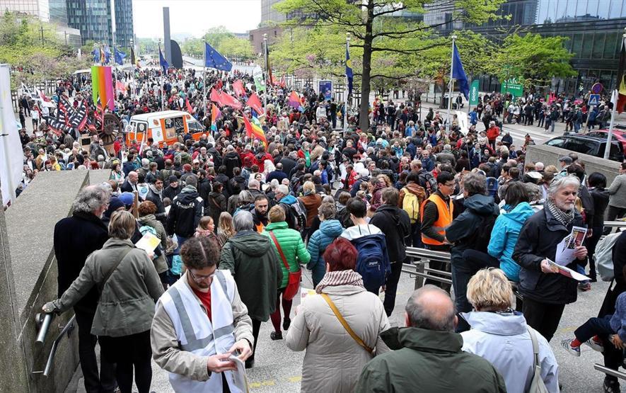 Brüksel’de hükümet karşıtı protesto gösterisi