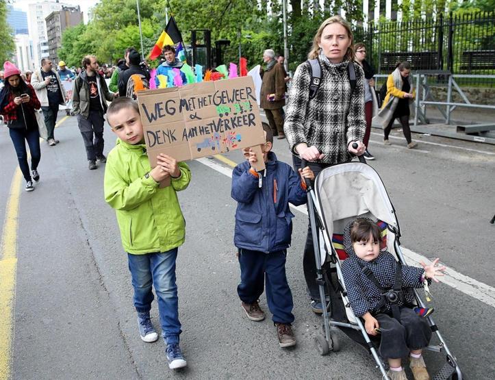 Brüksel’de hükümet karşıtı protesto gösterisi