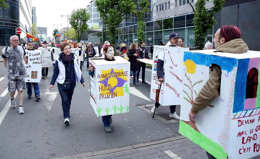 Brüksel’de hükümet karşıtı protesto gösterisi