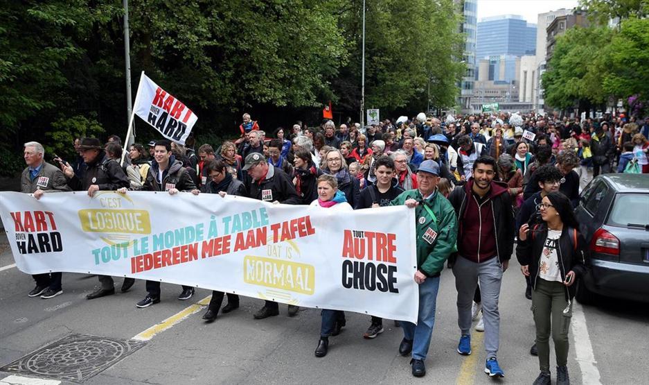 Brüksel’de hükümet karşıtı protesto gösterisi
