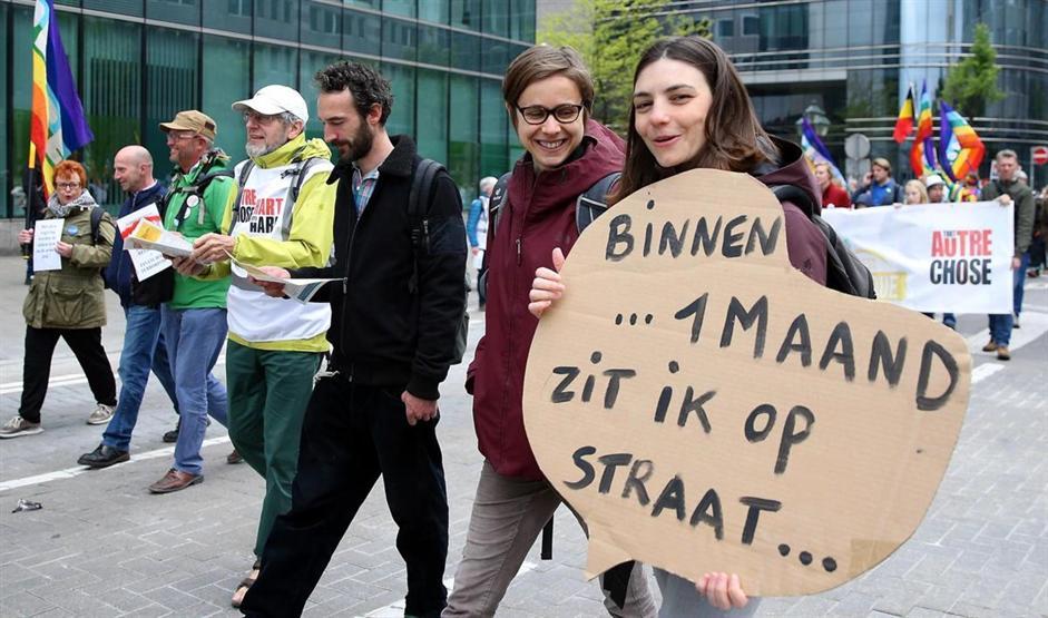 Brüksel’de hükümet karşıtı protesto gösterisi