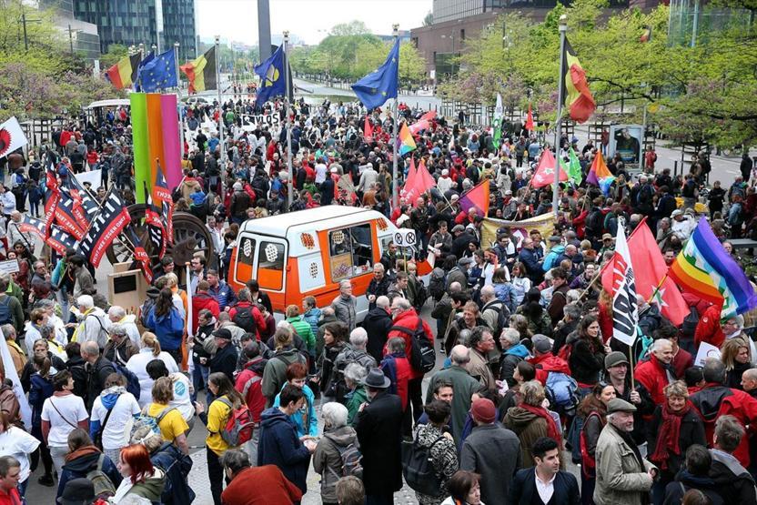 Brüksel’de hükümet karşıtı protesto gösterisi