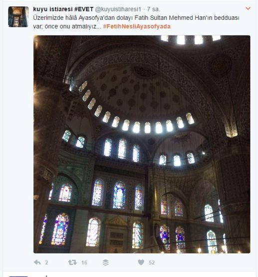 Ayasofyada Fetih Namazına çağırdılar