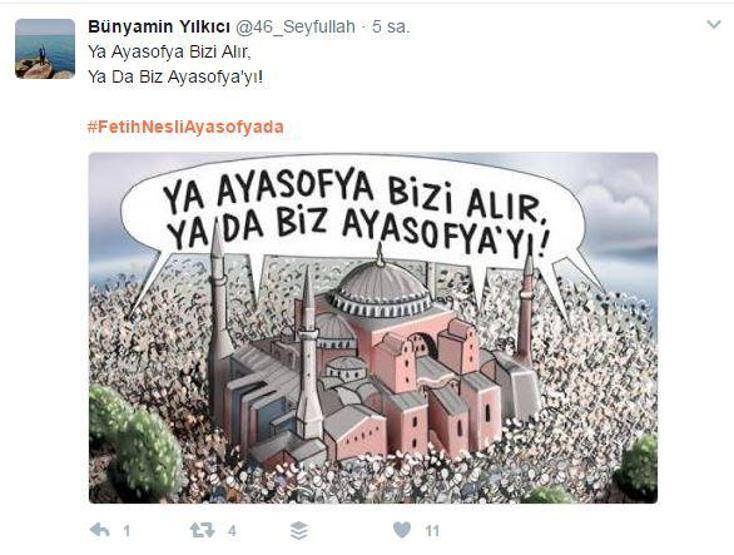 Ayasofyada Fetih Namazına çağırdılar