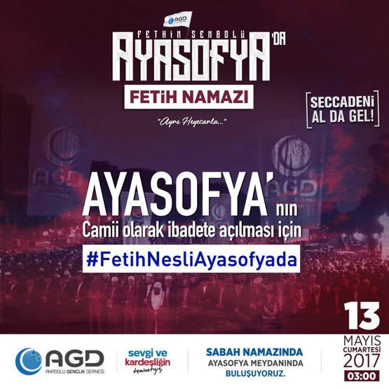Ayasofyada Fetih Namazına çağırdılar