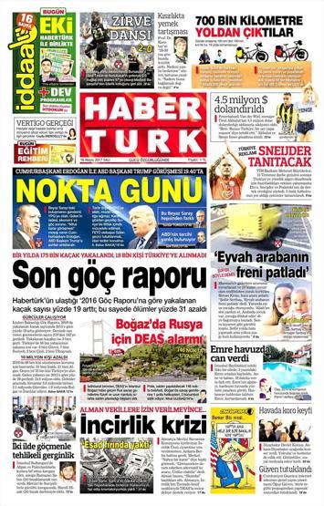 16 Mayıs 2017 - Gazetelerin manşetleri
