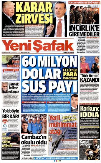 16 Mayıs 2017 - Gazetelerin manşetleri