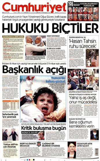 16 Mayıs 2017 - Gazetelerin manşetleri