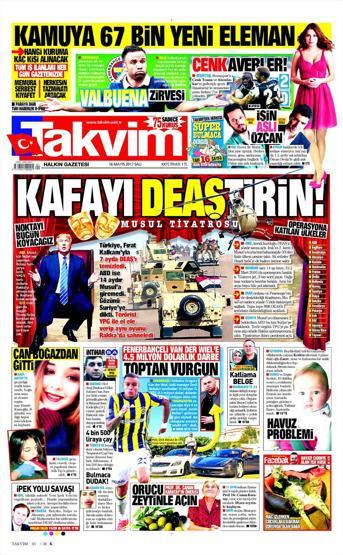 16 Mayıs 2017 - Gazetelerin manşetleri