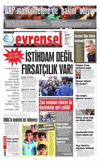 16 Mayıs 2017 - Gazetelerin manşetleri