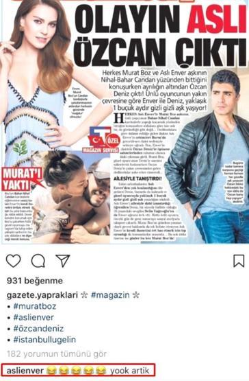 Aslı Enverden Özcan Denizle aşk yaşıyor iddialarına yanıt