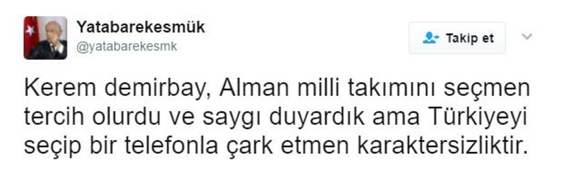 Kerem Demirbay Twitterda tartışma yarattı