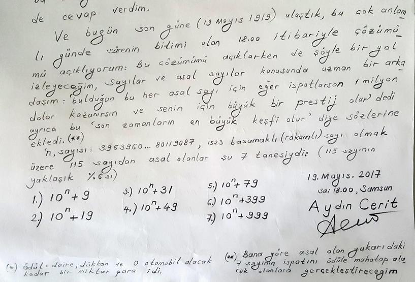 Tüm malvarlığını vereceği matematik sorusunu doğru çözen olmadı