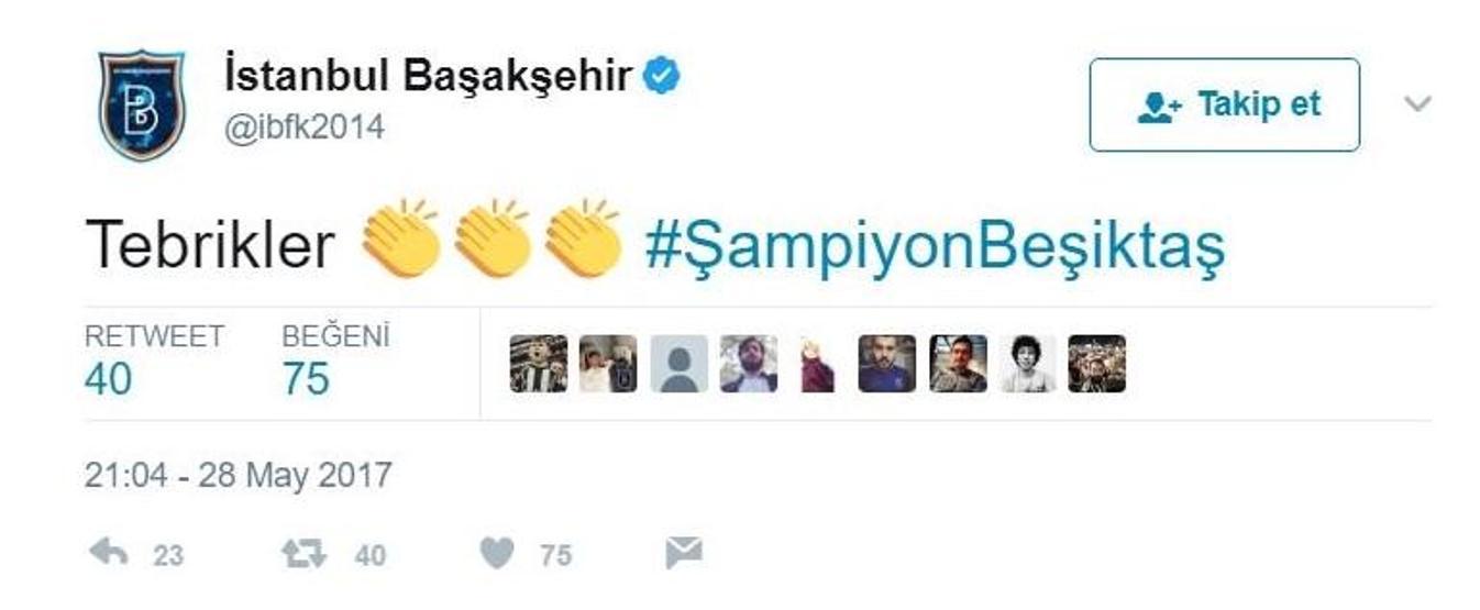 Şampiyon Beşiktaş Twitterı salladı