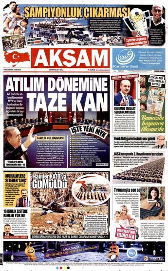30 Mayıs 2017 - Gazete manşetleri