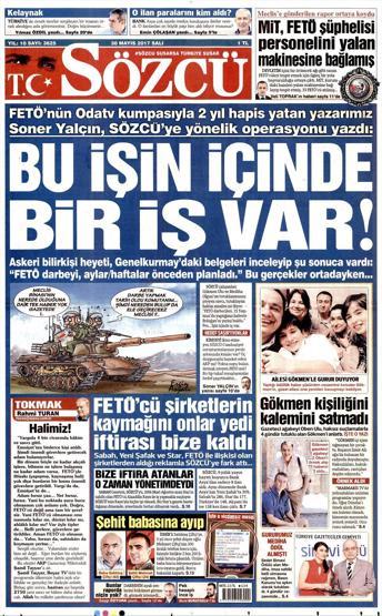 30 Mayıs 2017 - Gazete manşetleri