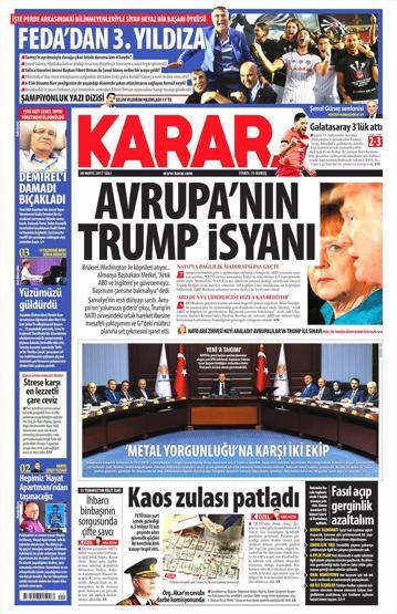30 Mayıs 2017 - Gazete manşetleri